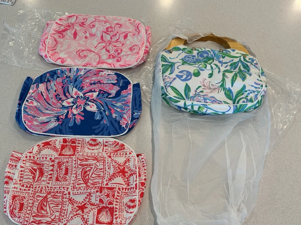 Bolso Bermuda Lilly Pulitzer Nuevo con Etiquetas con Juego de 4 Fundas Reversibles. Foto 3 de 4