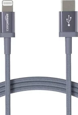 Amazon Basics USB-C to Light-ning iPhone Charger Cable - 6ft, Dark Gray