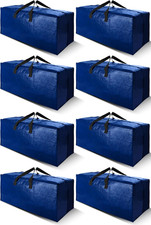 8 Pack Heavy Duty Extra Large Moving Bags with Backpack Straps - Strong Handles
