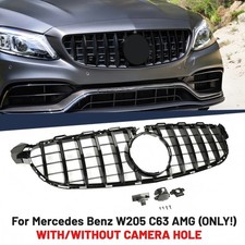 Gt R Black Grille Wcamera Hole For 2015-2018 Mercedes-benz W205 C63 C63s Amg S