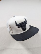 Adidas Chicago Bulls Black White Hat Leather Strapback Buckle Sportswear NBA