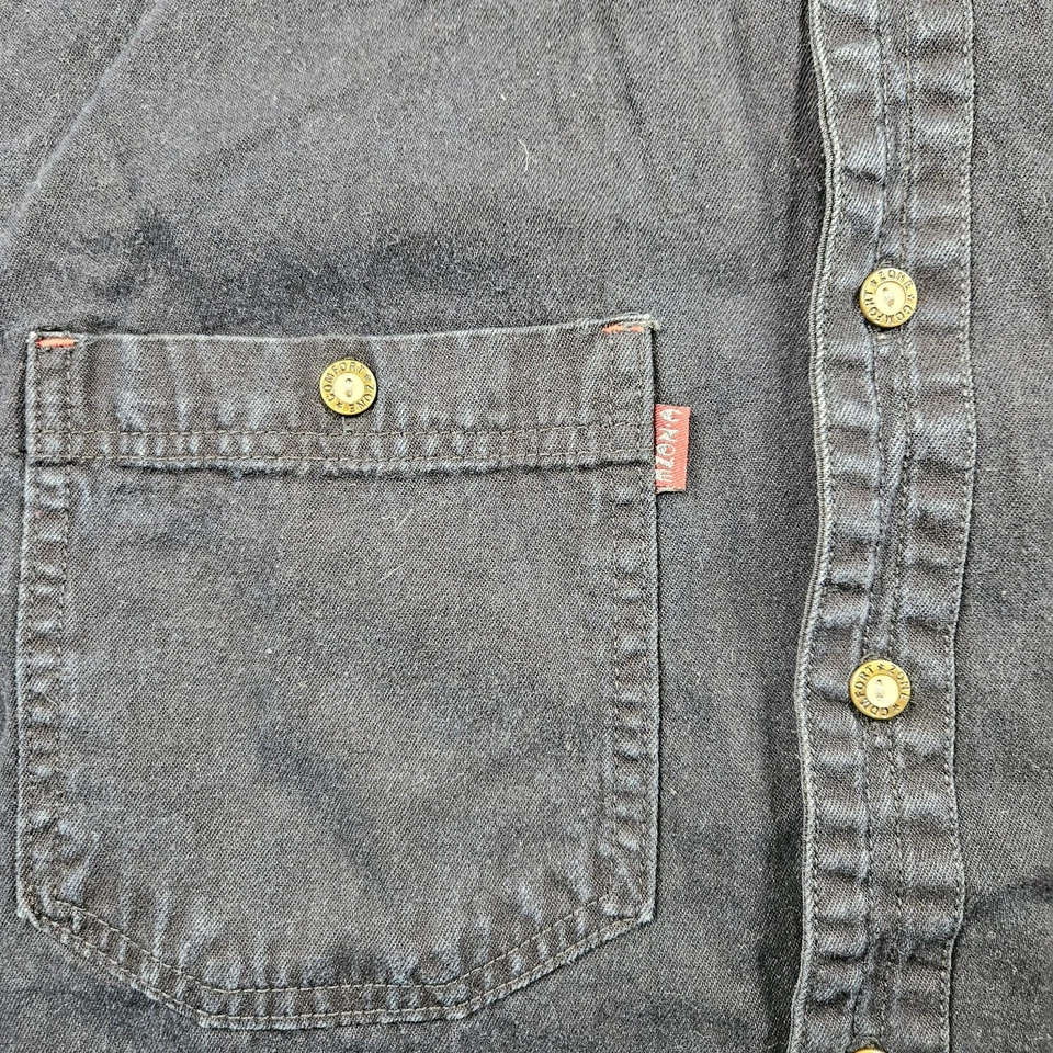 Camisa De Colección Comfort Zone Abotonada Para Hombres S Negra Preppy Patinador Calce Suelto Foto 2 de 4