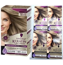 4 Boxes Schwarzkopf Dark Ash Blonde 7.1 Keratin Color K-Bond Plex Hair Color Lot
