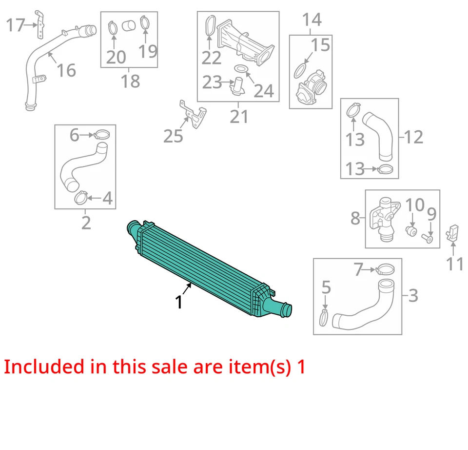 Radiador intercooler inferior dianteiro Audi Q5 8K0145805AC 2014 2015 2016 FABRICANTE DE EQUIPAMENTO ORIGINAL - Imagem 3 de 4