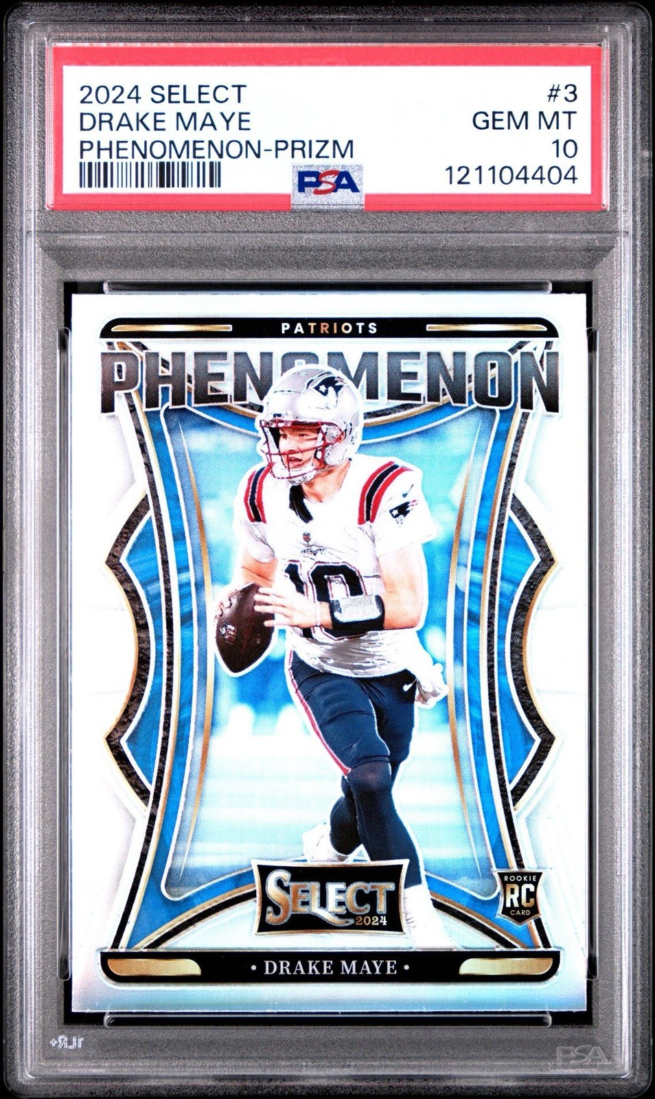 2024 Panini Select - Select Certified Rookies Drake Maye #3 Silver Prizm PSA 10