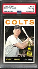 1964 TOPPS #109 RUSTY STAUB PSA 6 EX-MT 42163901 