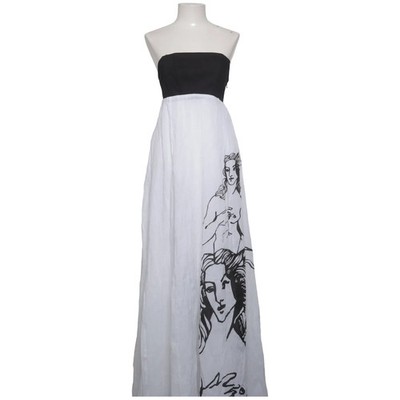 Hild Rief, Maxikleid, Größe: L, Delicates, Weiß/Schwarz, Baumwolle/Elasthan #Z7Y