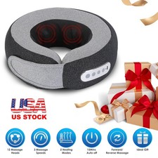 Neck Massager with Heat Portable Shiatsu Massage Pillow Cervical Support Travel