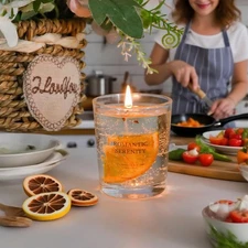 Gel Wax Candle,Sparkling Real Rose & Gold Flakes Candle in Glass Jar,Floral S...