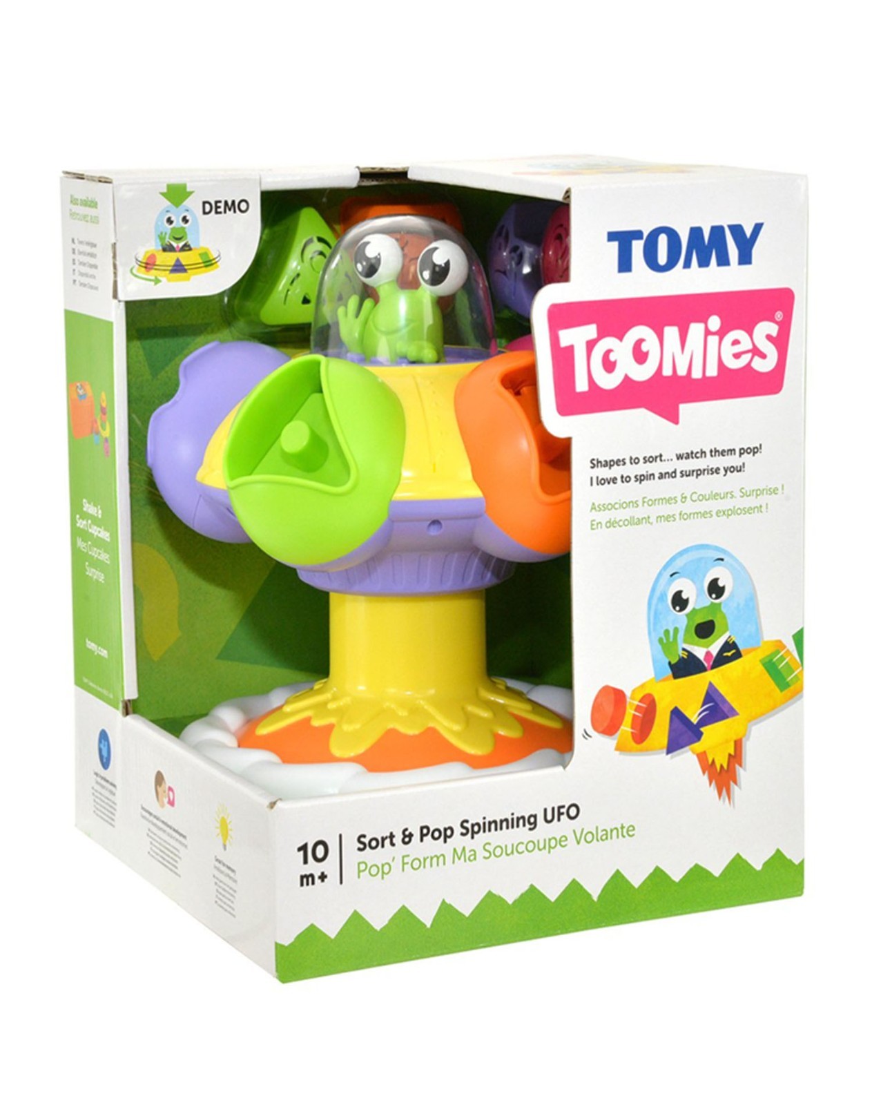 TOMY TOOMIES SORT & POP SPINNING UFO!!!