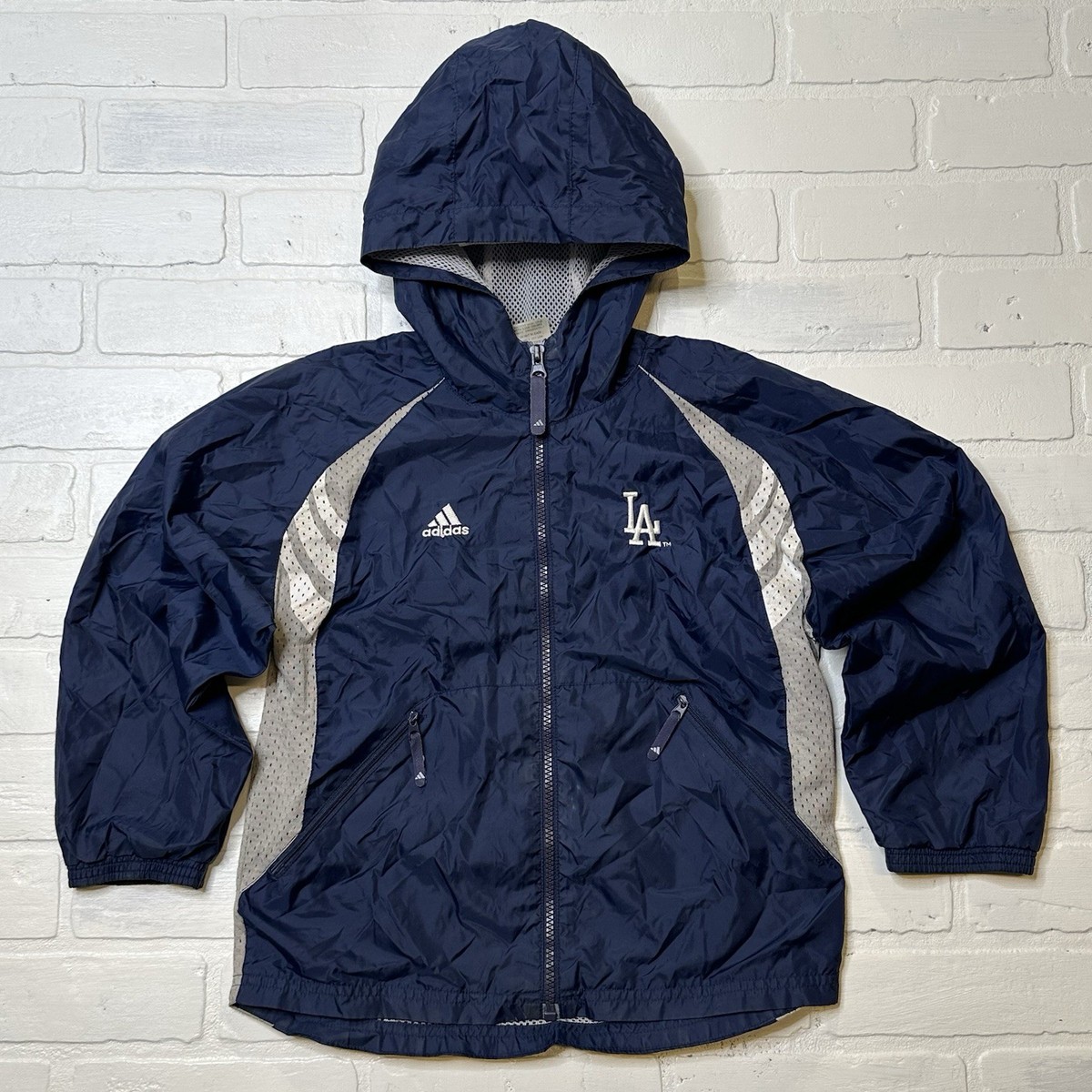 ジャケット・アウター vintage lace hoodie jacket Vintage Adidas MLB Los Angeles Dodgers Hoodie Full Zip Jacket Size