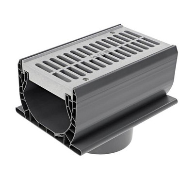 NDS 7 in. Spee-D Channel Drain with Grate and 3 in. and 4 in. Bottom Outlet