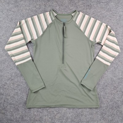 Carve Designs Shirt Extra Small Green Long Sleeve Organic Cotton 1/2 Button Top