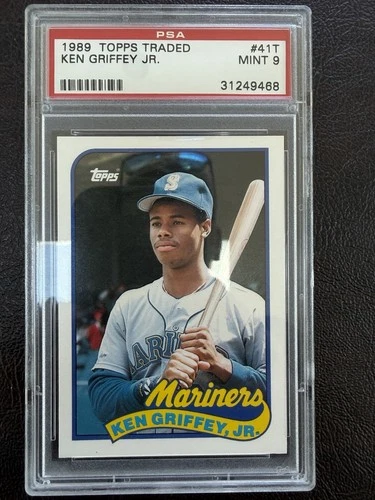 1989 Topps Traded - Ken Griffey Jr #41T PSA 9 with 25 Bonus Cards