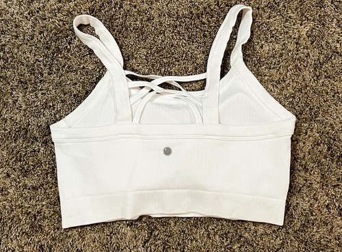2 ~ New Women's Yogalicious Padded Ribbed Bras ~ Green & White ~ Size M - Picture 4 of 9