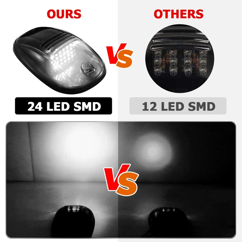 24 luces blancas marcadoras de techo de cabina LED para Ram 1500 2500 3500 4500 5500 Foto 4 de 4
