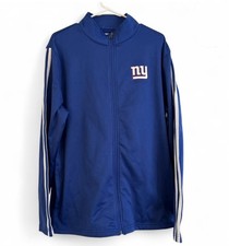 NWT NFL New York Giants Zip Up Athletic Track Jacket Men  s Size Large Blue