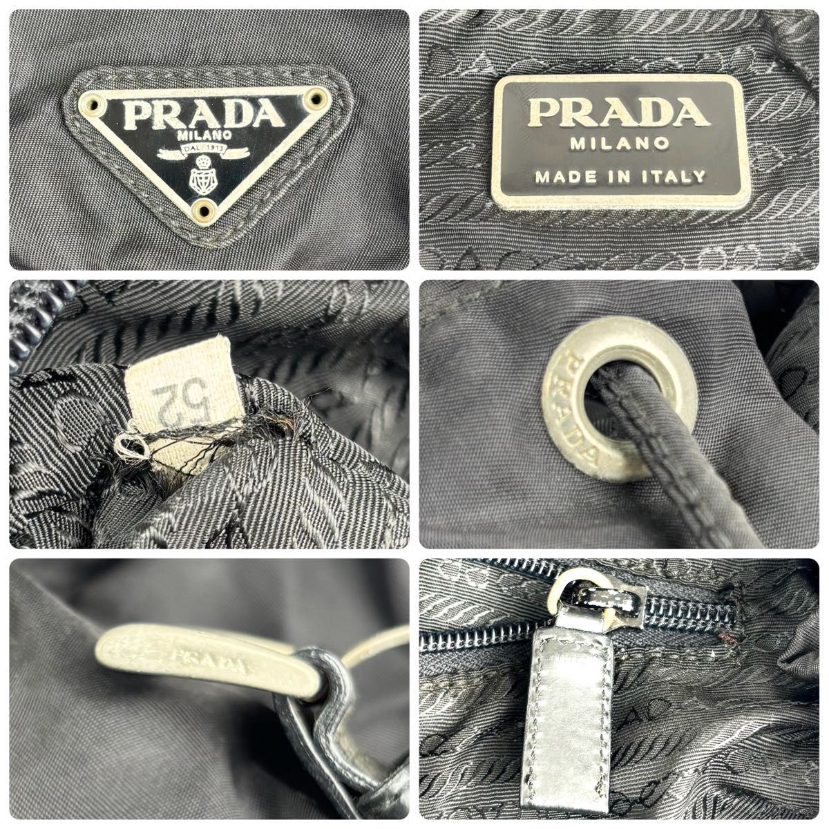 PRADA triangular logo drawstring nylon leather bl… - image 20