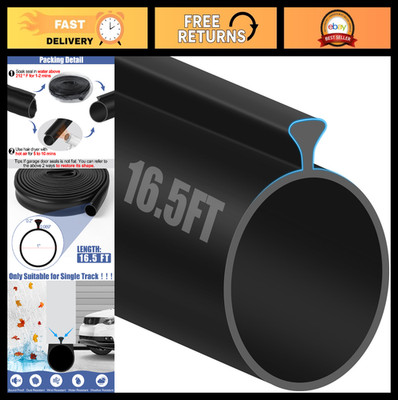 16.5FT Garage Door Bottom Seal, Triangle Weather Stripping, Weatherproofing Stri