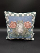 Riverdale Tapestry Accent Pillow Frog On A Lily Pad | USA Made