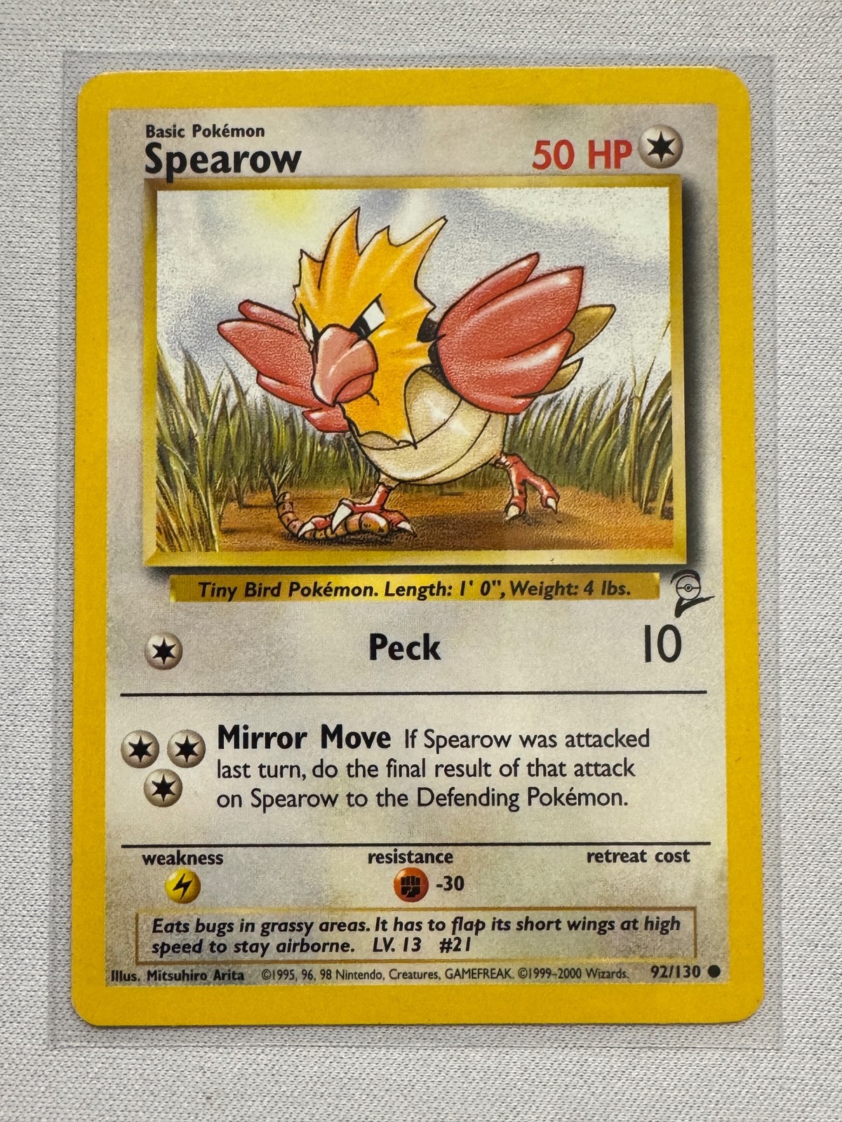 Spearow 92/130 Common Base Set 2 Pokemon Near Mint