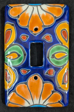 Talavera Ceramic Light Switch Plate Cover Hand Painted Mexico Folk Art