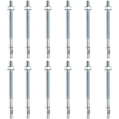Bolt Anchors, M10, Beton, verzinkt, 12 Stück, schwere Ausführung, Befestigung