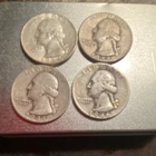 Washington Silver Quarters Lot 1941 1942 1944 1946 - 4 Circulated US Coins