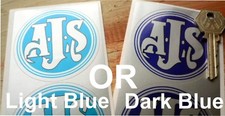 AJS pair of round tank style classic motorcycle STICKER