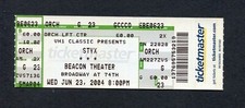 Styx Concert Ticket 2004 Beacon Theater New York, Come Sail Away