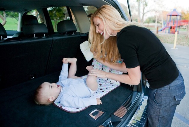 car diaper changing station