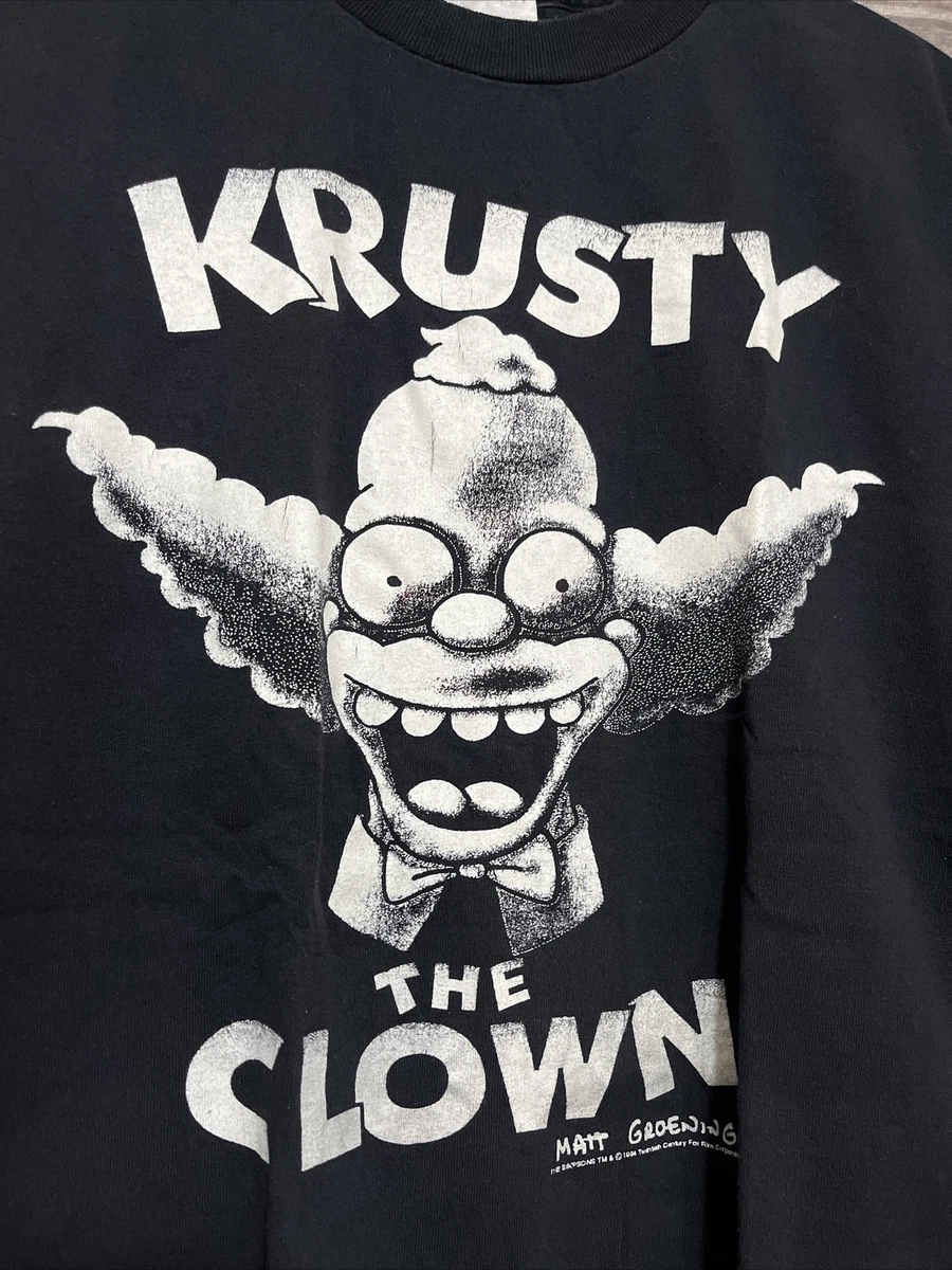 Vintage Simpsons Krusty the Clown T-shirts 90s Size Large 1994 Black