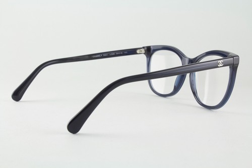 Raro Auténtico Chanel 3341 c.508 54 mm Translúcido Azul Oscuro Gafas Marcos Italia - Imagen 3 de 6
