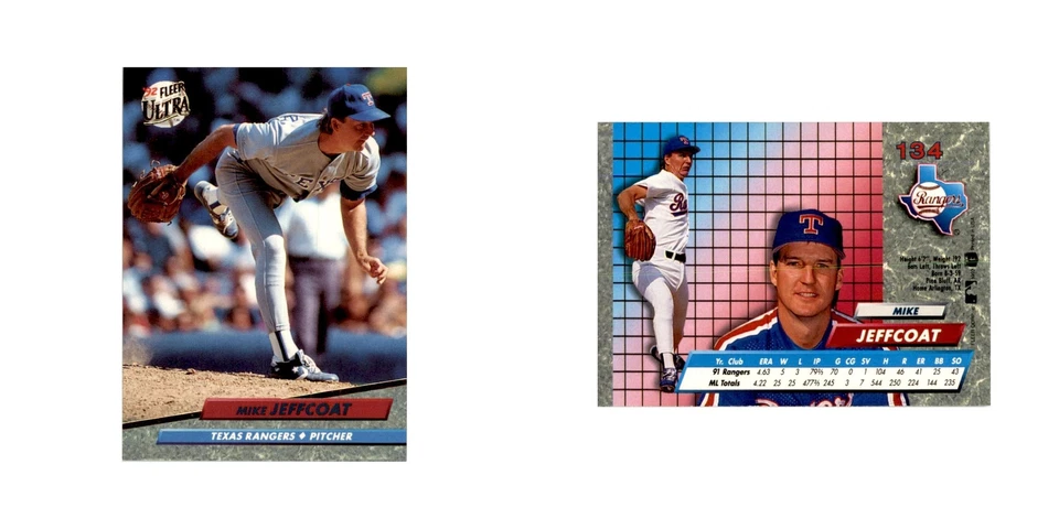 1992 Fleer Ultra Mike Jeffcoat Baseball Cards #134 - Image 3 of 3