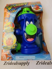 Splash Fire Hydrant Sprinkler Attach To Any Garden Hose Spin Sprays Water Blue