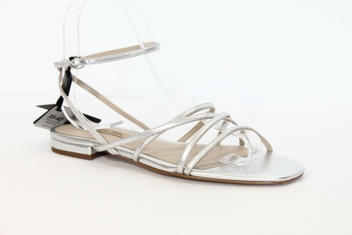 Massimo DUTTI sandalias de cuero 36 Nuevo Zapatos con Tiras Gladiador Mujer  Plana De Plata | eBay