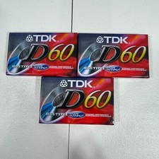 New TDK High Output Type I D60 Minute Audio Cassette Tapes Lot of 3 Sealed