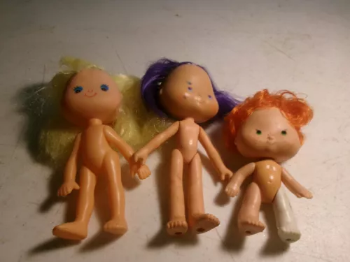 Vintage 1979 80s Strawberry Shortcake American Greetings Nude Doll Toy LOT of 3