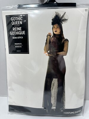 Gothic Queen Vampire Witch Women's Halloween Costume Dress   - Medium (8-10)