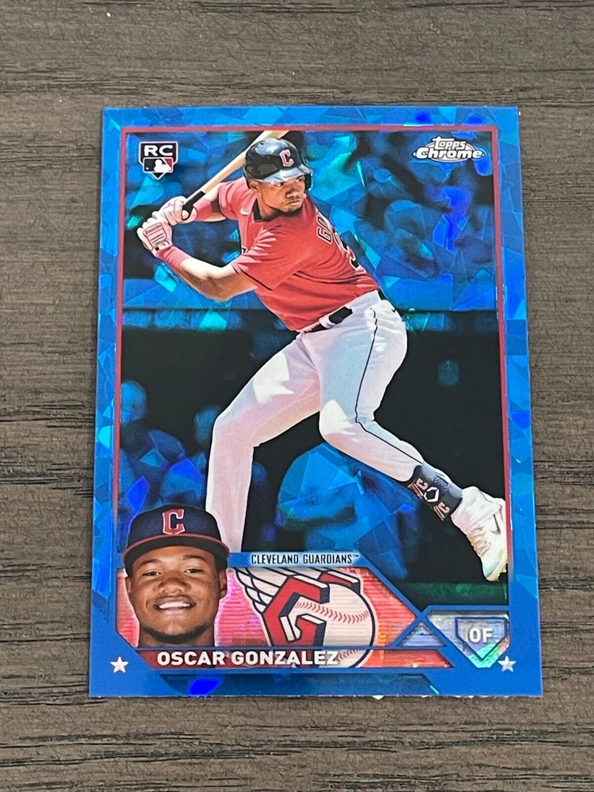 2023 Topps Chrome Sapphire Oscar Gonzalez #119 Cleveland Guardians RC