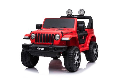 Kinderfahrzeug Elektro Auto ''Jeep Wrangler Rubicon''  Ledersitz Rot