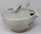 Vintage  1950's Red Wing Lute Song Gravy / Sauce Boat w. Lid Mid-Century Modern