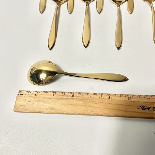 Dirilyte Dirigold Empress Round Soup Cream Spoon Used Set Of 10 - Picture 2 of 5
