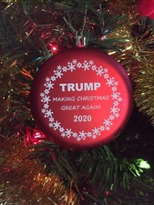 President Trump 2020 Shatterproof MAGA Christmas Tree Ornament RED