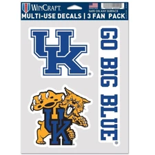 Kentucky Wildcats NCAA Multi Use Decal Sticker Sheet-3 Fan Pack *Free Shipping