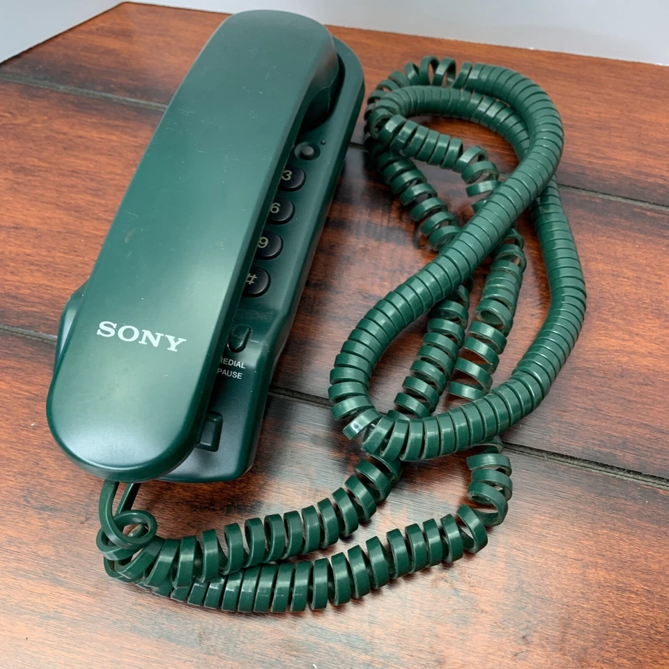 Teléfono/teléfono con cable Sony IT-B5 negro vintage con botón pulsador COMO ESTÁ PARA REPUESTOS Foto 2 de 4