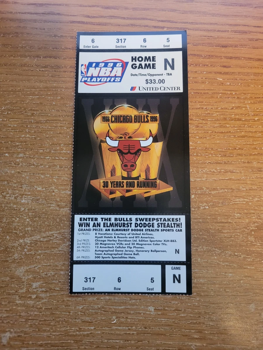 Basketball Chicago Bulls 1996 Vintage Sports Ticket Stubs for sale