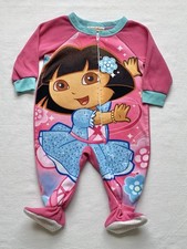 2013 Nickelodeon Dora the Explorer Y2K Footie Sleeper Zip Up Pajamas 12 Months