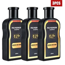 3X 200ml Reverse Grey Hair Darkening Shampoo 100% Natural Polygonum Essence Care