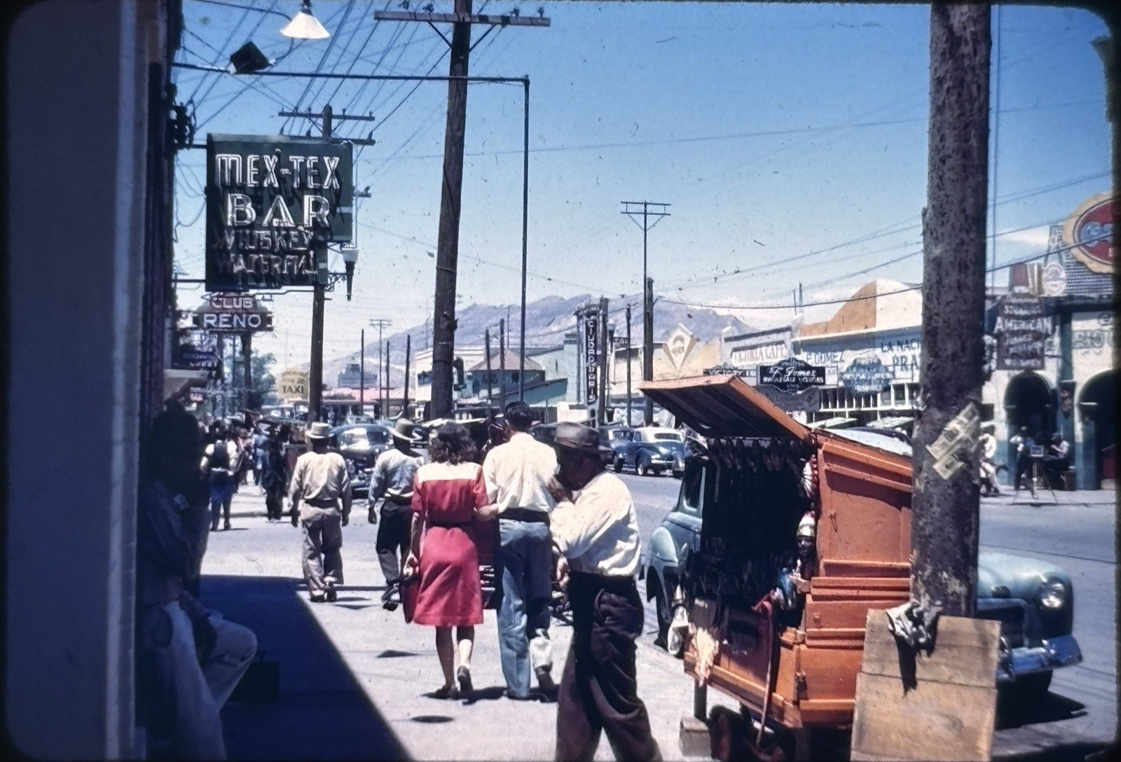 Juarez Mexico Street Scene 1945 Original 35mm Film Slide